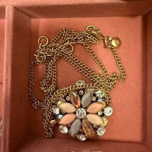 Elegant Gold and Pink Floral Necklace
